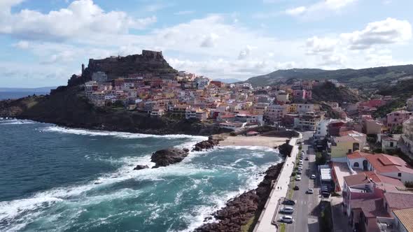 incredible view of the famous town of castelsardo in sardinia (by Drone)