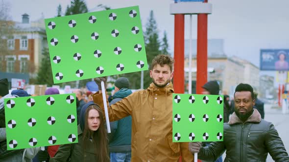 Multicultural Groups of People with Empty Blanks Space Sign Place for Text