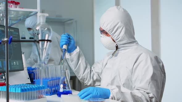 Laboratory Scientist Working Modern Lab Test Tubes