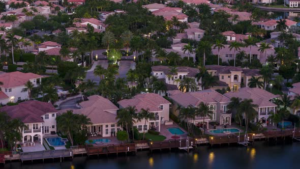 Community in Hollywood Florida sunrise time lapse