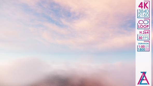 Flying Through White Pink Clouds In Blue Sky alt