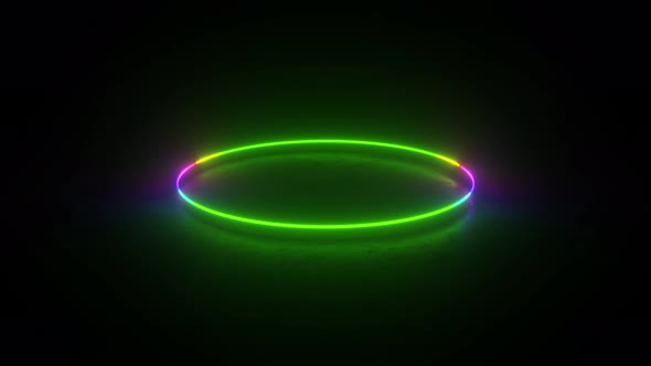 Multicolored neon circle