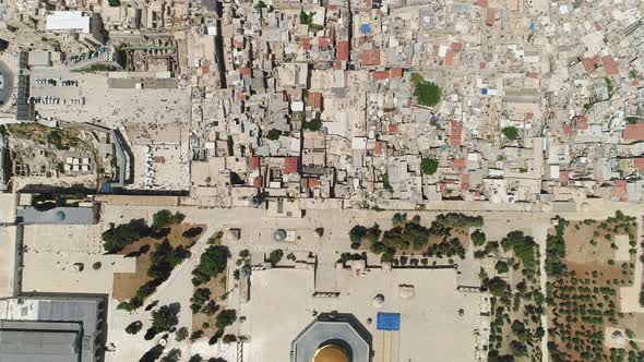 Aerial of the Old City of Jerusalem