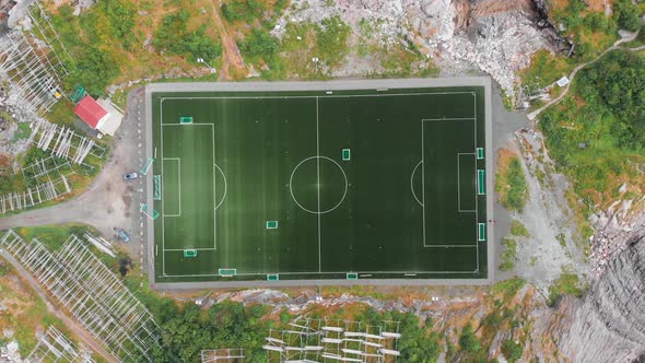 Football field high from above