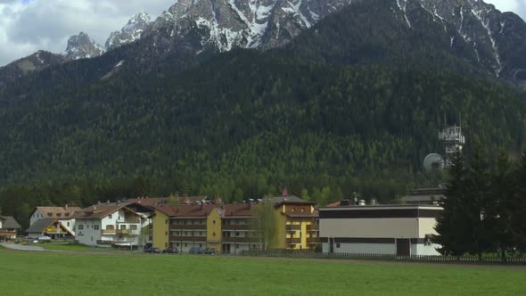 Cottage Town at Foot of Southern Limestone Alps, Mountain Recreation in Italy