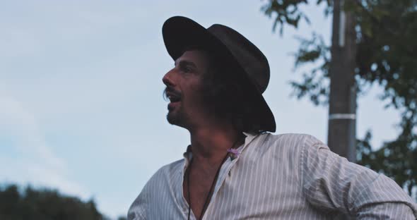 Young good looking man with hat