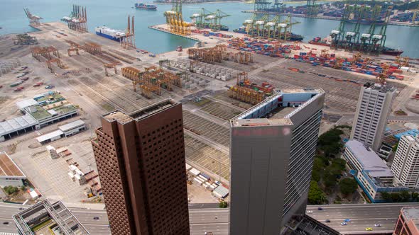 Container Port Terminal Singapore Timelapse