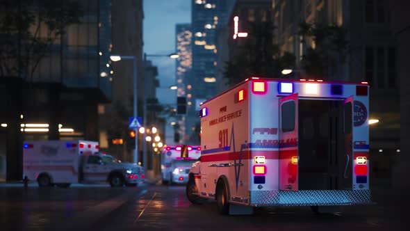 Flashing Lights Of Emergency Service Ambulance