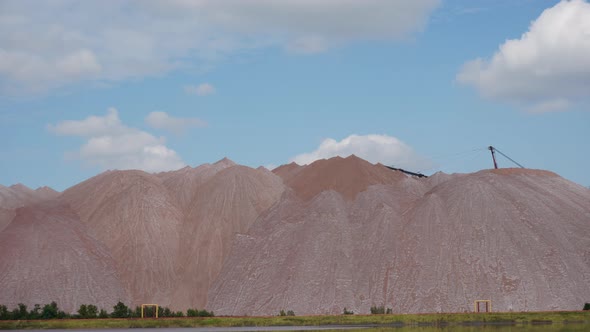 Telestacker and Potash Waste Heaps Extraction of Salt and Potash Fertilizers in a Quarry and