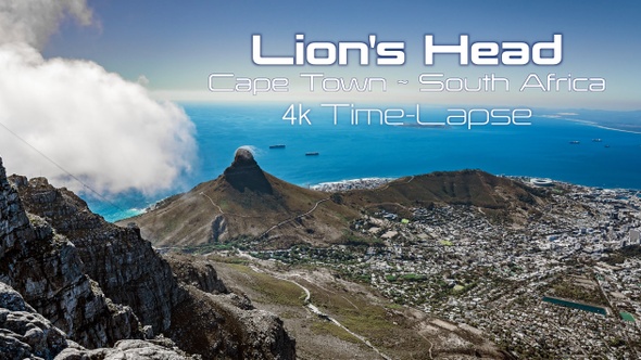 Time Lapse taken from Table mountain towards Lions Head, cape Town, South Africa