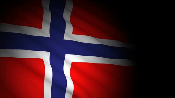 Norway Flag Blowing in Wind