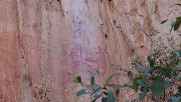 Low Angle Shot of Aboriginal Rock Art at Nitmiluk Gorge