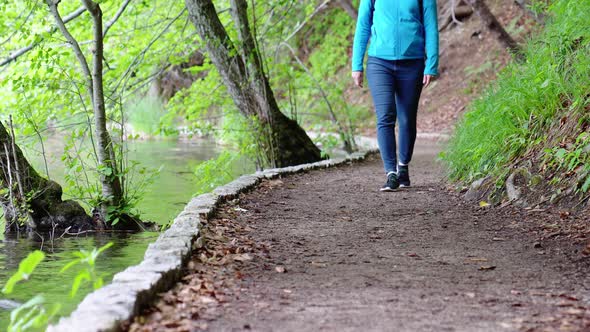 Woman in a Summer Public Park