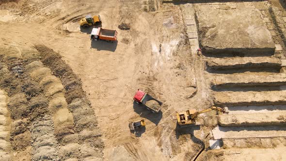 Video of a Crawler Excavator Working at the Construction Site