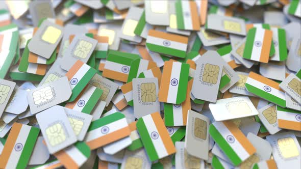 Multiple SIM Cards with Flag of India