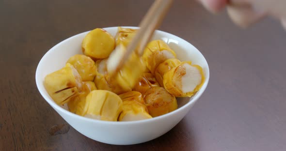 Hong Kong local snack food Fish Shaomai 