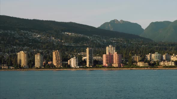 West Vancouver real estate building right beside Pacific Ocean.