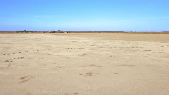 Drought Global Problem Yellow Desert Landscape.