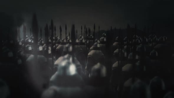 Viking Army Ready For War Under A Lightning Storm