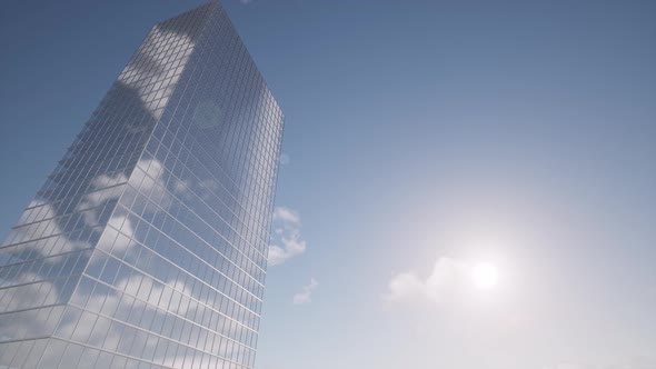 Skyscraper Clouds Finance Building Construction Blue Sky