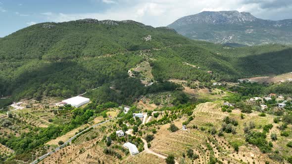 Farm Landscapes Background Texture 4 K Aerial View