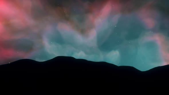 Space Background - Rocky Moon and Nebula