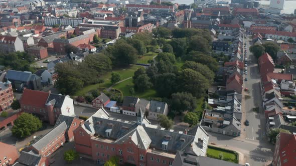 Birds Eye of Esbjerg Denmark with Building Made of Brick