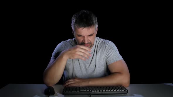 Guy Disgusted By Viewing the Uploaded File. Studio