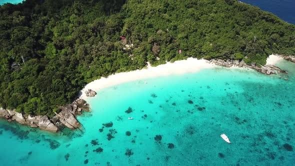 Similan Island and Beach Aerial View in Thailand