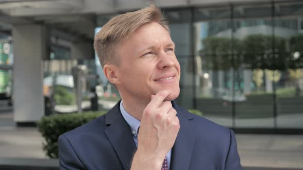 Pensive Businessman Thinking about New Project