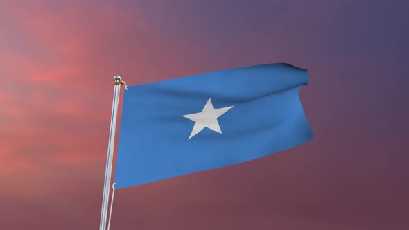 Flag Of Somalia Waving 4k