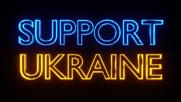 Support Ukraine Rotated Text Animation Loop Background HD