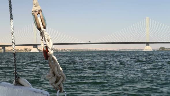 New Aswan bridge over Nile river