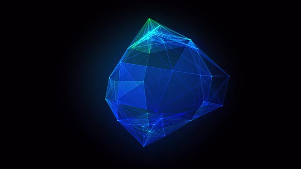Abstract blue Plexus structure form 3D animation alt