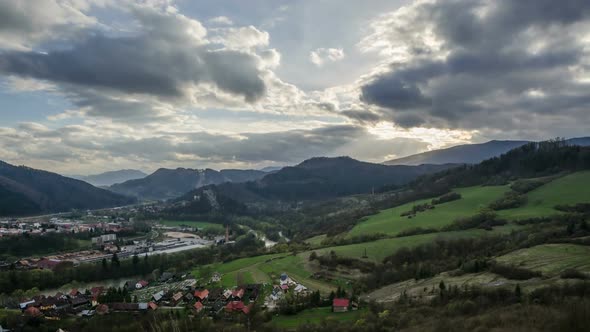 Clouds and Sun over Rural Country