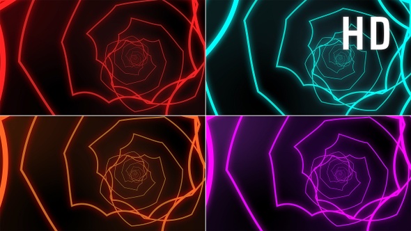 Neon Spiral Loop Tunnel Pack HD