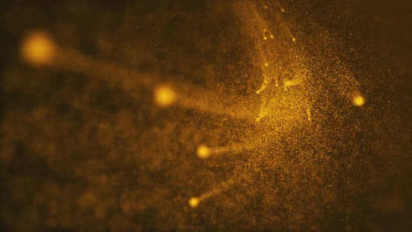 Fiery Golden Particles Motion Background