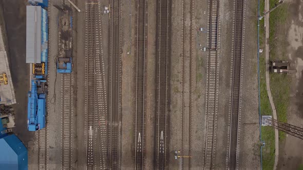 View From the Quadrocopter on the Railway Tracks