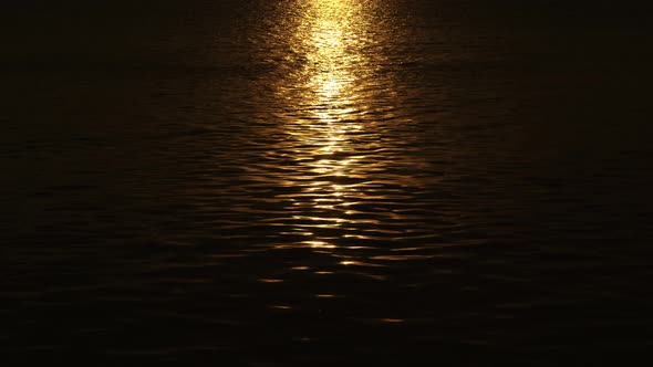 Shining Sunlight Reflection on Water in Venetian Lagoon