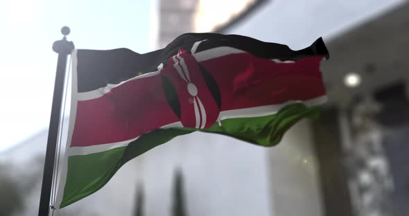 Kenya national flag waving