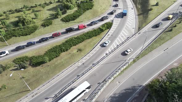 Kyiv, Ukraine: Road Junction, Aerial View