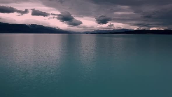 Flying above Lake Pukaki