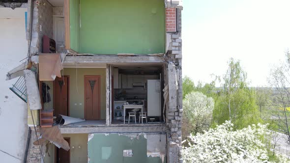 Ruined Residential Building in Borodyanka Kyiv Region Ukraine