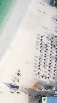 Vertical Video of the Beach on Zanzibar Island Tanzania