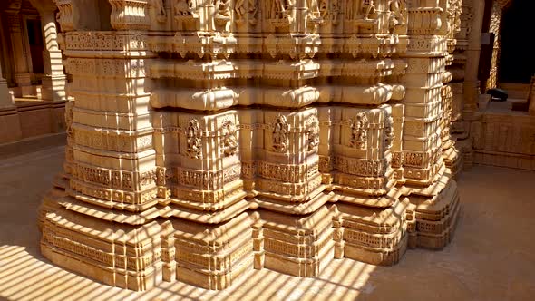 Ancient architecture of the Shri Parsva Nath ji mandir at Jaisalmer Sonargarh fort, Rajasthan, India