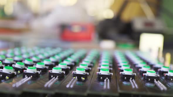 Slider Shot of a Panel LED Light Indicators is in the Production