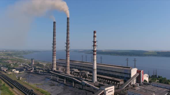 Aerial View of Pipes of Thermal Power Plant