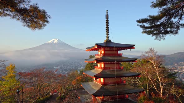 Beautiful nature in Kawaguchiko with Mountain Fuji in Japan