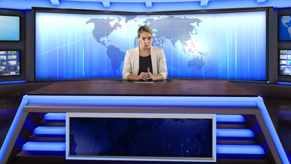 3D Virtual News Studio  Background D65