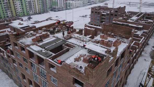 Construction Of A Multi-storey Building In Winter